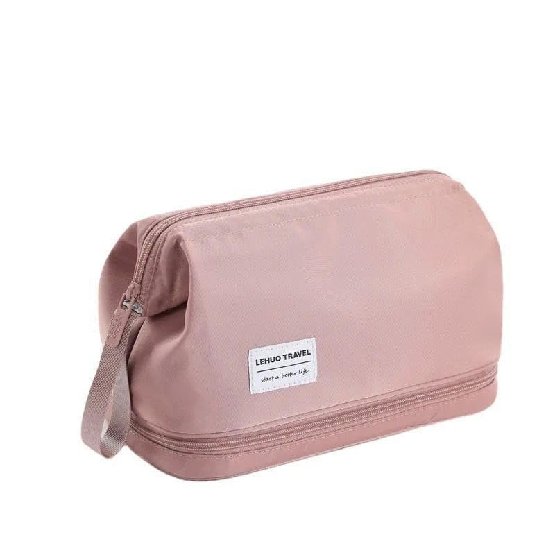 Large Waterproof Toiletry Bag – Pink & Green