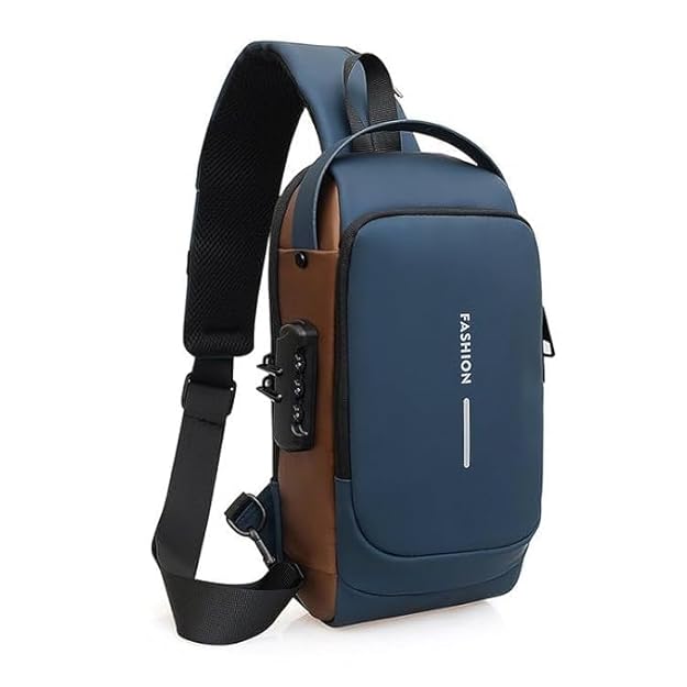 Men’s Slim Anti-Theft Crossbody Sling Bag (Blue)