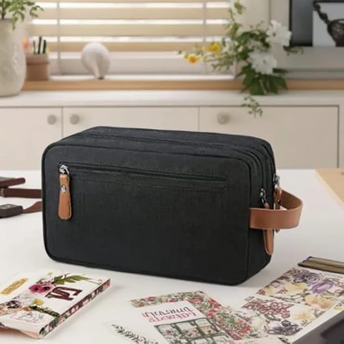 Shaving Kit Toiletry Bag – Travel Organizer (Black)