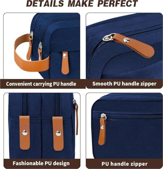 Shaving Kit Toiletry Bag – Travel Organizer (Blue)