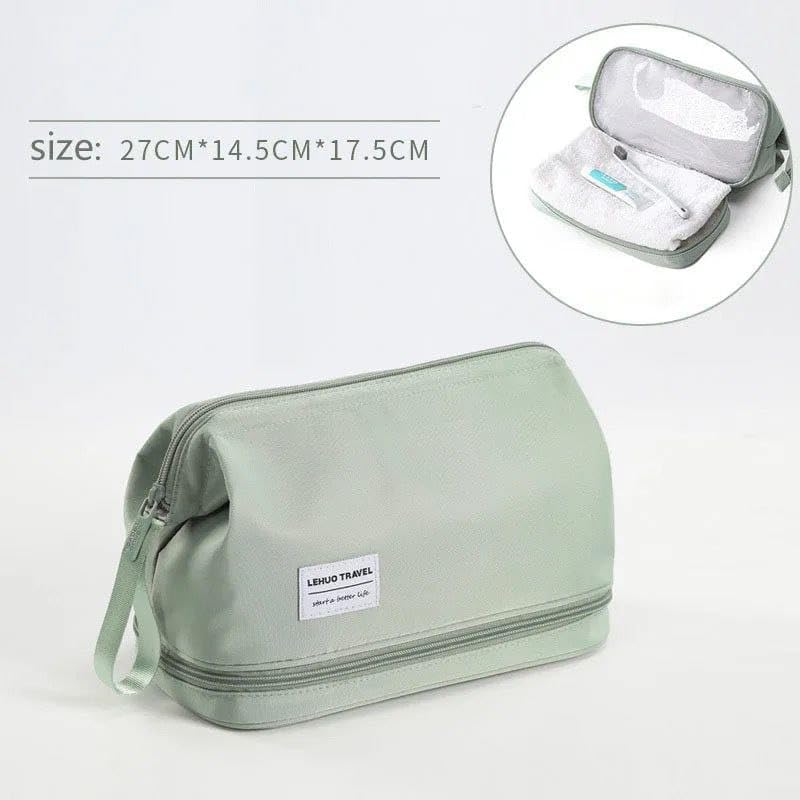 Large Waterproof Toiletry Bag – Pink & Green