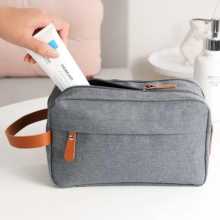 Shaving Kit Toiletry Bag – Travel Organizer (Grey)