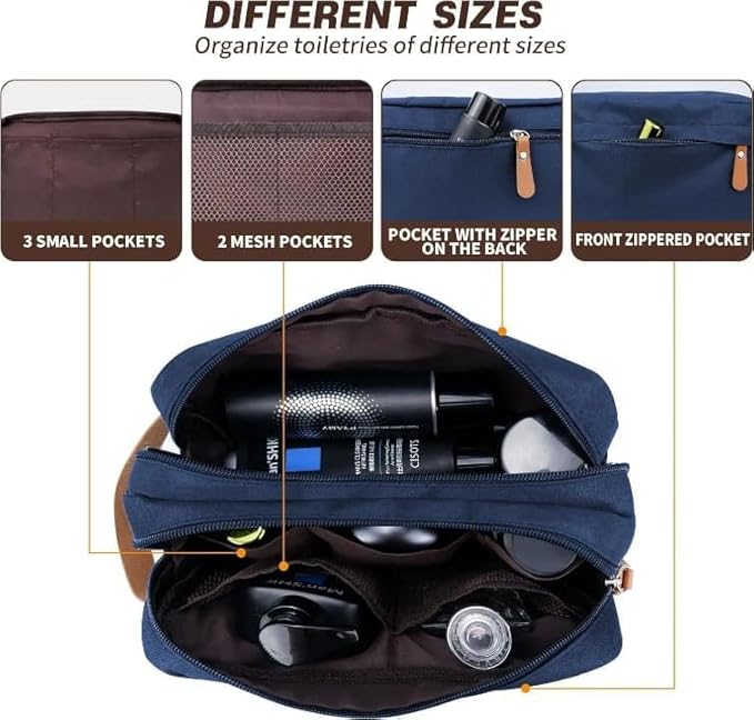Shaving Kit Toiletry Bag – Travel Organizer (Blue)