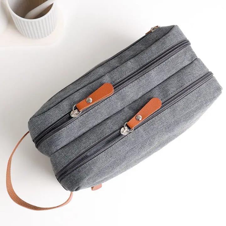 Shaving Kit Toiletry Bag – Travel Organizer (Grey)