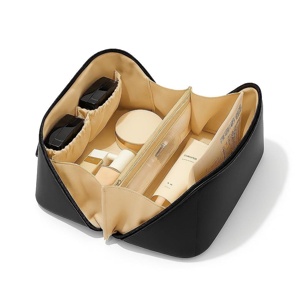 Travel Cosmetic Organizer Bag (Black)