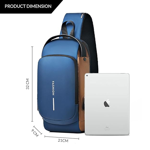 Men’s Slim Anti-Theft Crossbody Sling Bag (Blue)