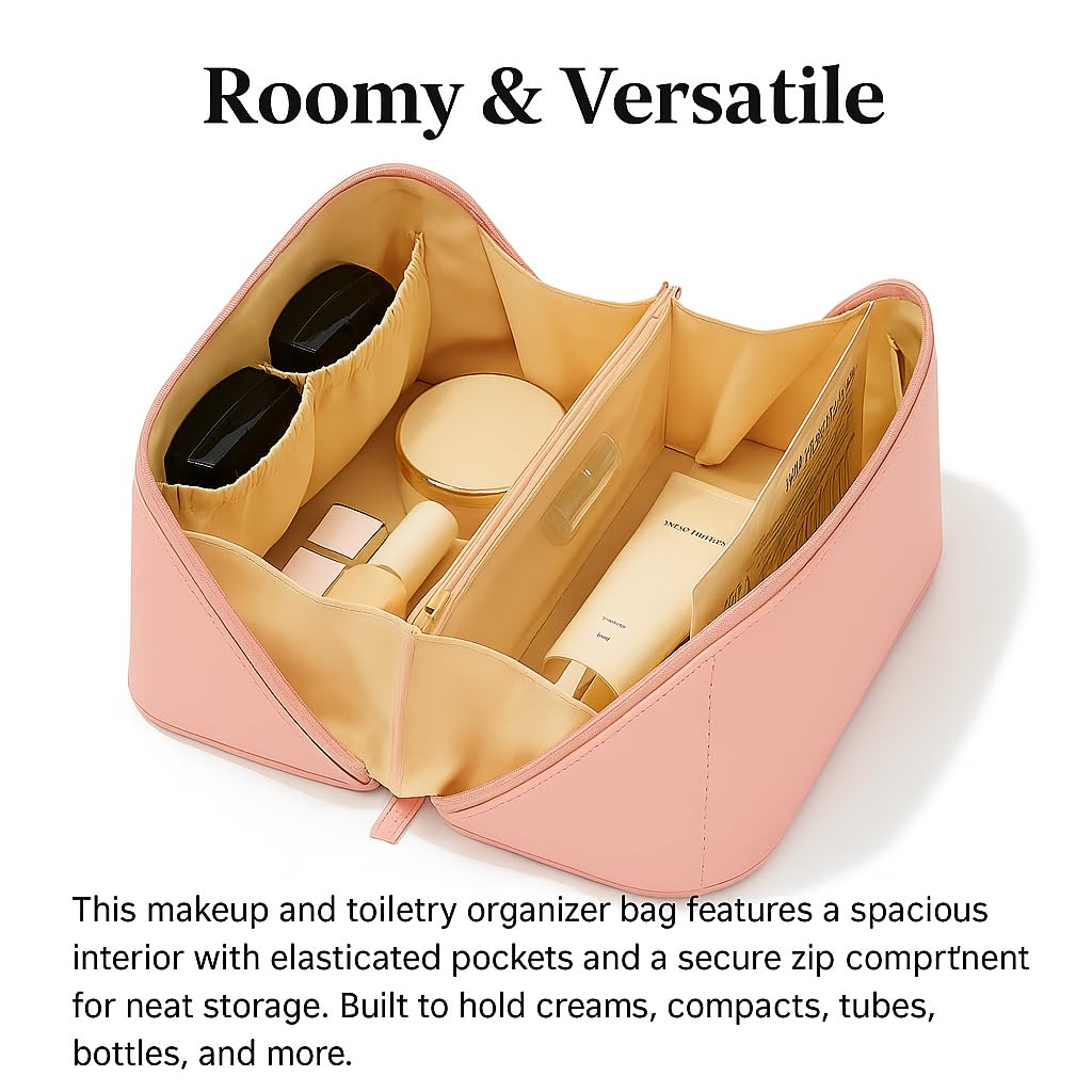 Travel Cosmetic Organizer Bag (Pink)