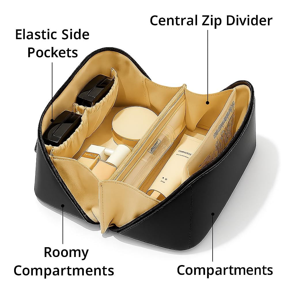 Travel Cosmetic Organizer Bag (Black)