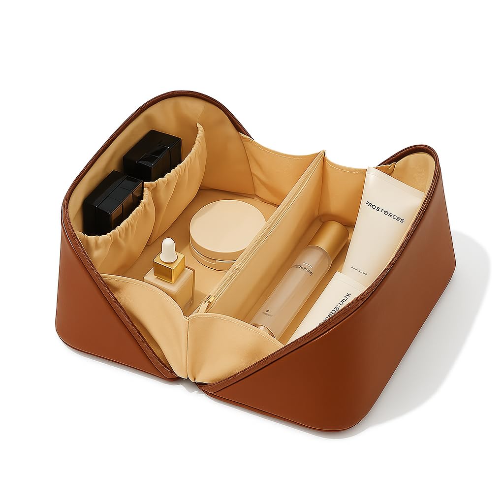 Travel Cosmetic Organizer Bag (Brown)