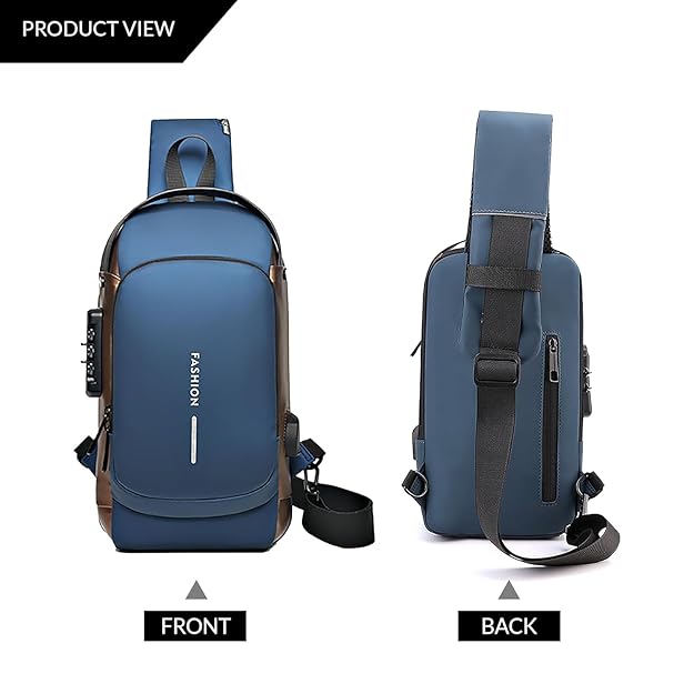 Men’s Slim Anti-Theft Crossbody Sling Bag (Blue)
