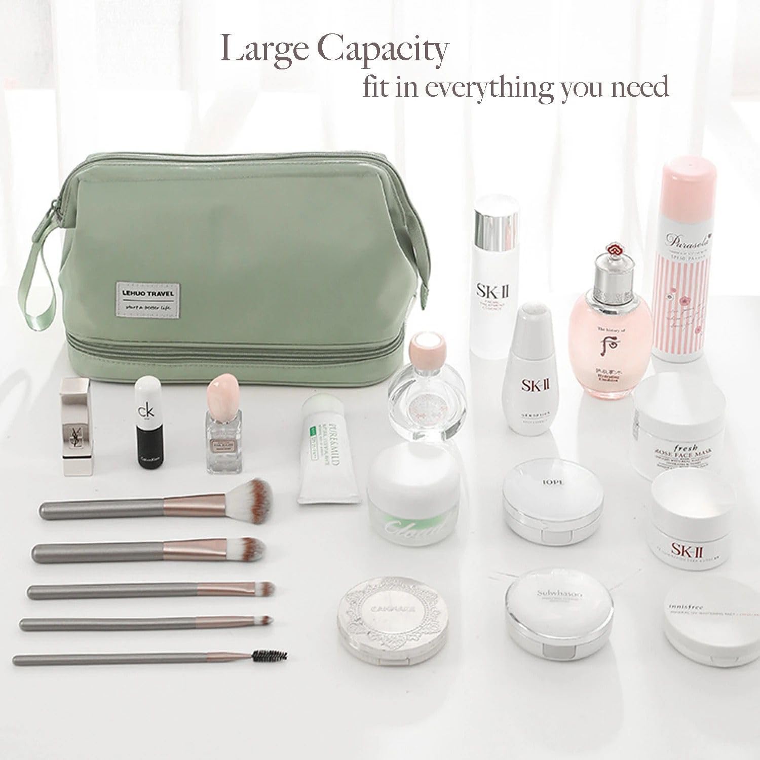 Large Travel Toiletry Bag – Green