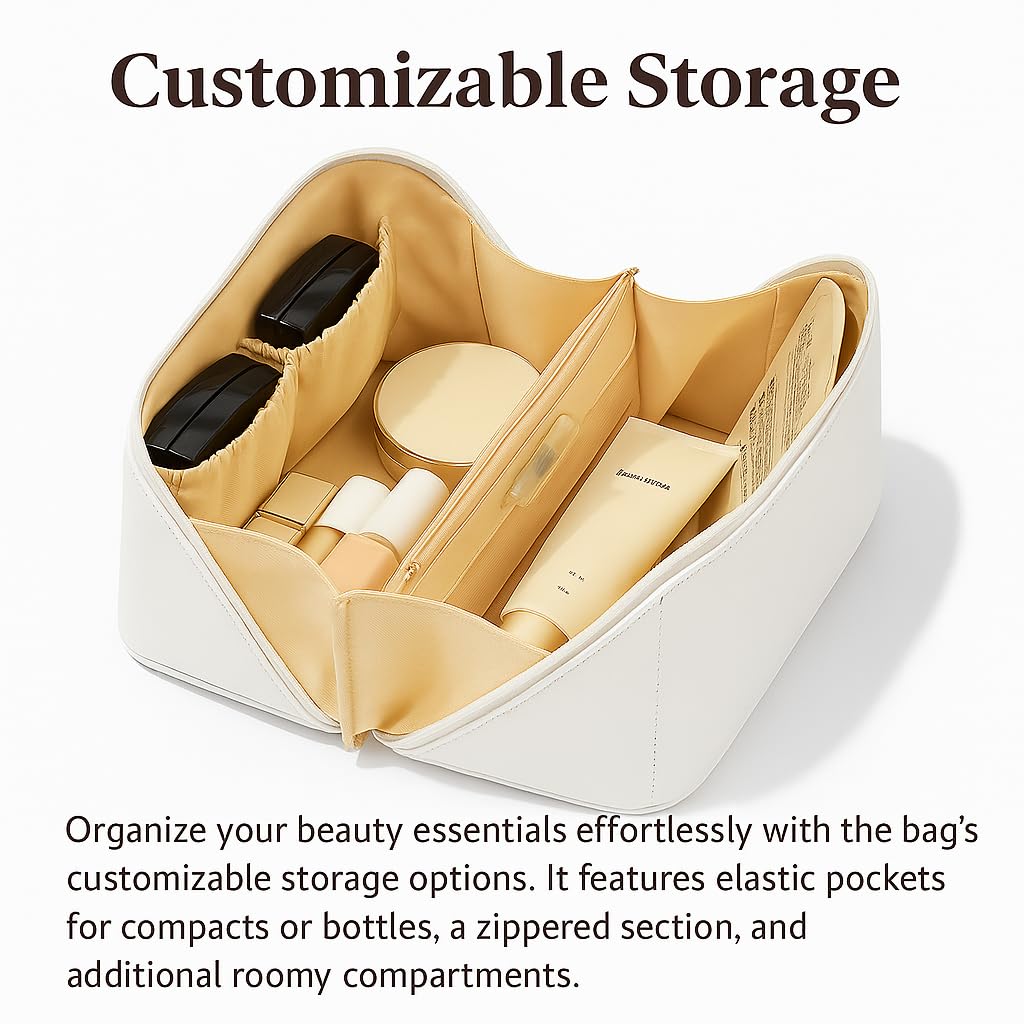 Travel Cosmetic Organizer Bag (Beige)
