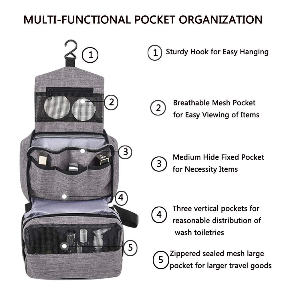 Multipurpose Travel Toiletry Bag (Gray)