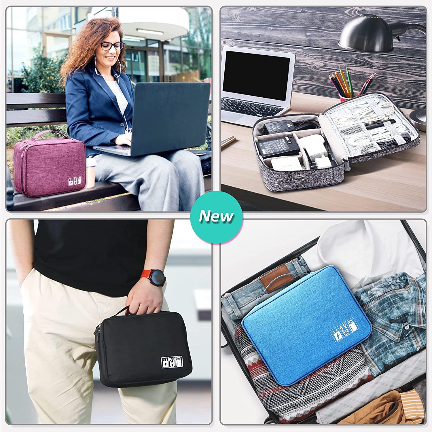 Tech Organizer Cable Bag – Black