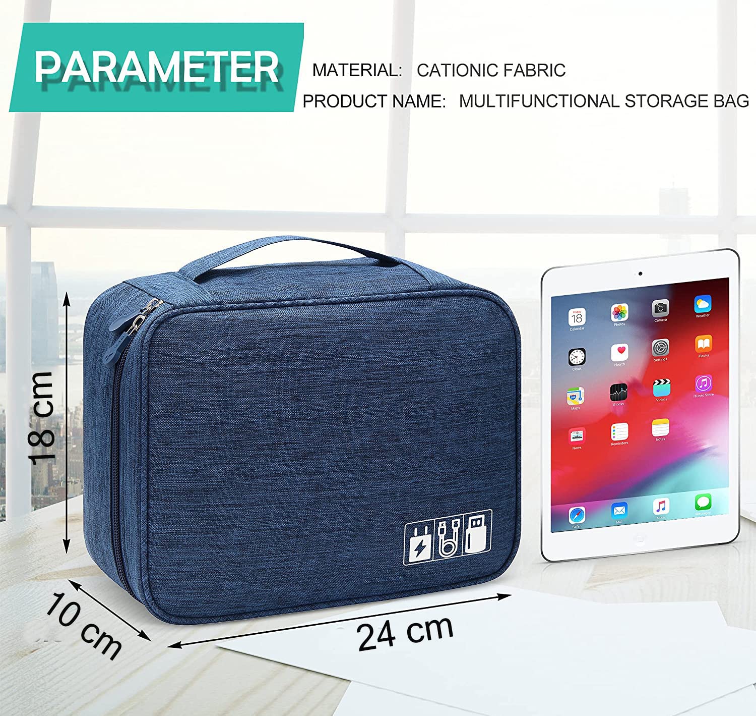 Tech Organizer Cable Bag – Black